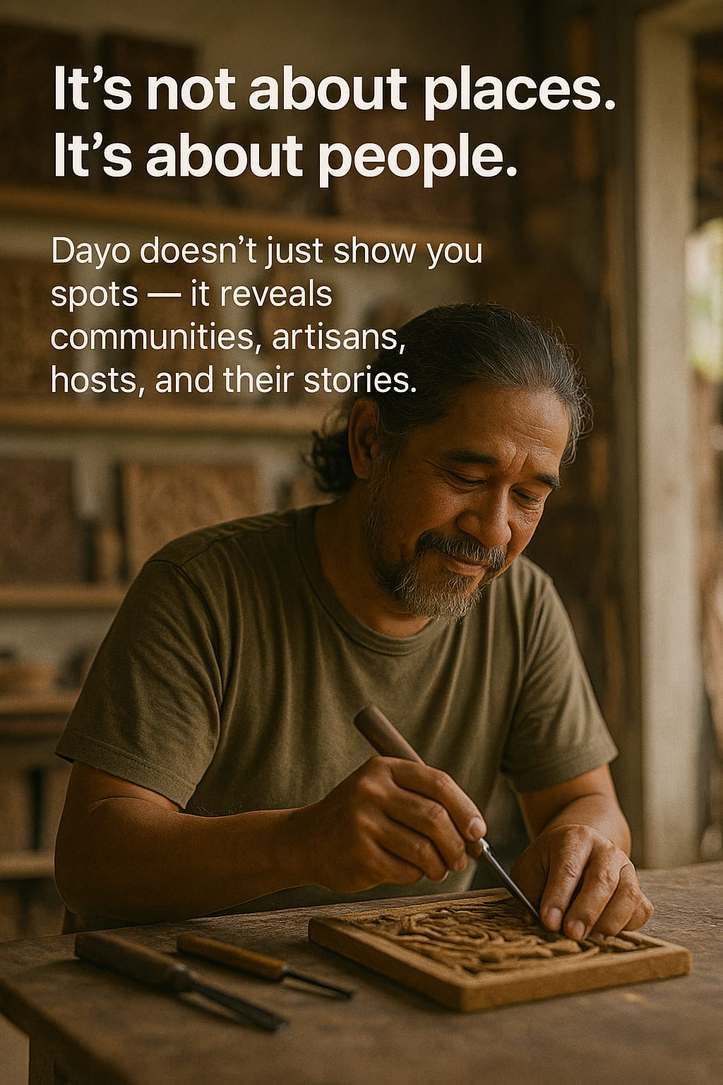 Filipino artisan woodcarving