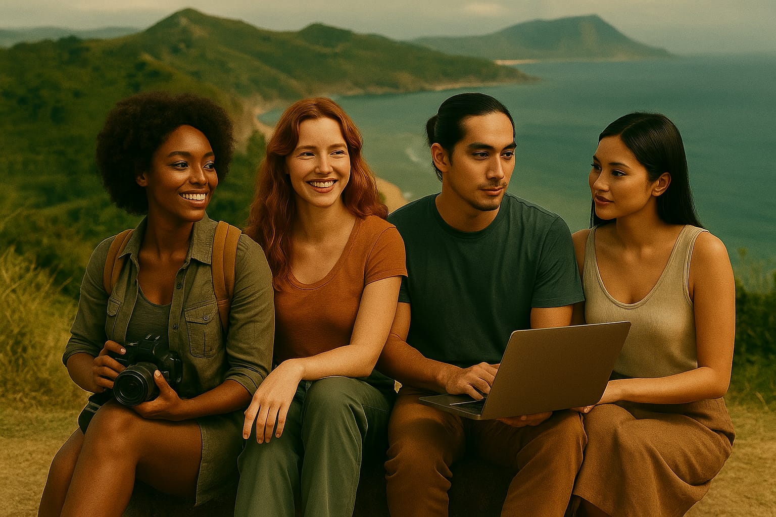 Diverse group of travelers in the Philippines